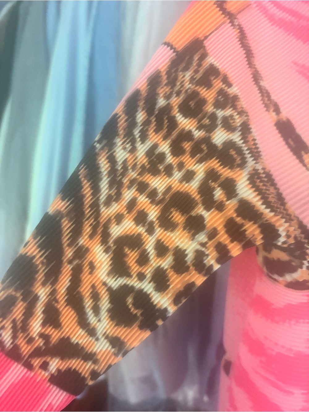 Pink Patchwork Animal-Print Midi Shirt Dress - Picture 4 of 7